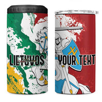 Lithuania Personalized 4 in 1 Can Cooler Tumbler Lietuvos Artsy Vytis