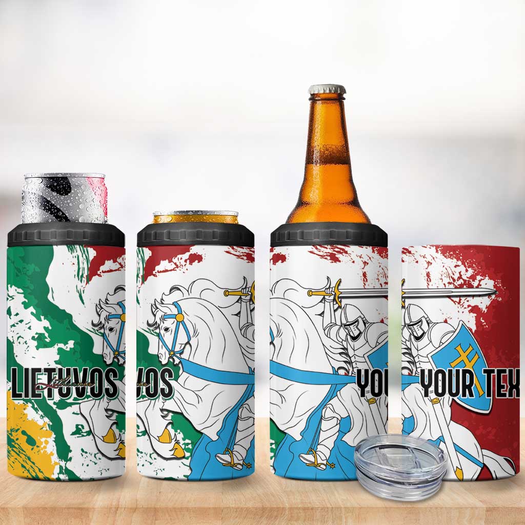 Lithuania Personalized 4 in 1 Can Cooler Tumbler Lietuvos Artsy Vytis