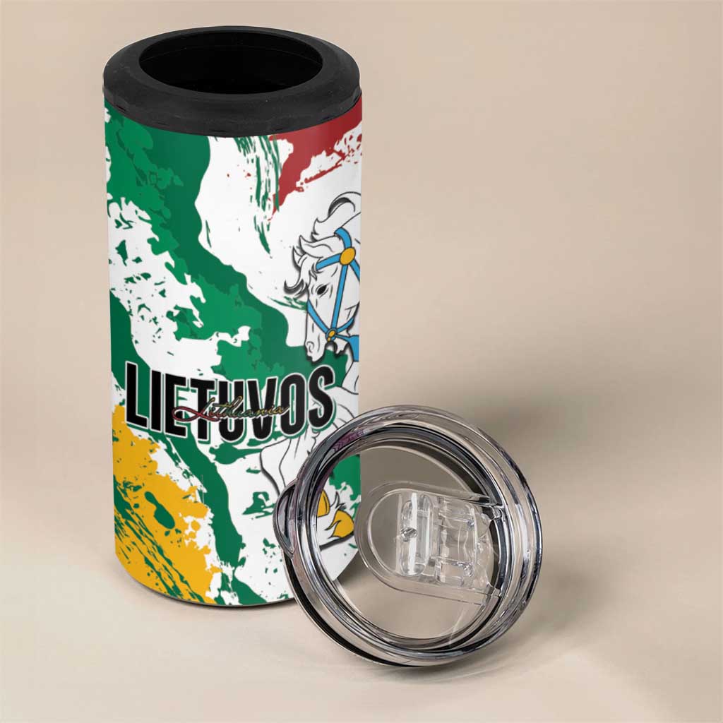 Lithuania Personalized 4 in 1 Can Cooler Tumbler Lietuvos Artsy Vytis