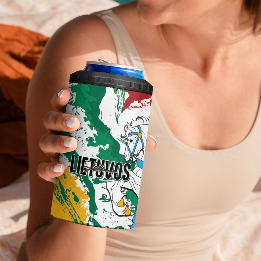 Lithuania Personalized 4 in 1 Can Cooler Tumbler Lietuvos Artsy Vytis