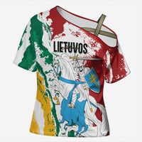 Lithuania Personalized Cross Shoulder Shirt Lietuvos Artsy Vytis