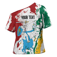 Lithuania Personalized Cross Shoulder Shirt Lietuvos Artsy Vytis