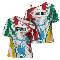 Lithuania Personalized Cross Shoulder Shirt Lietuvos Artsy Vytis