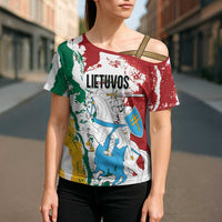 Lithuania Personalized Cross Shoulder Shirt Lietuvos Artsy Vytis