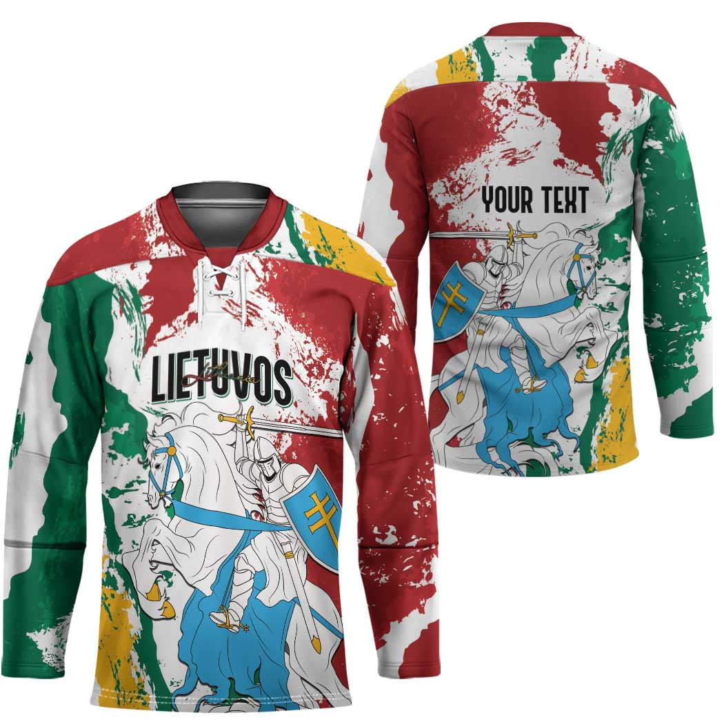Lithuania Personalized Hockey Jersey Lietuvos Artsy Vytis