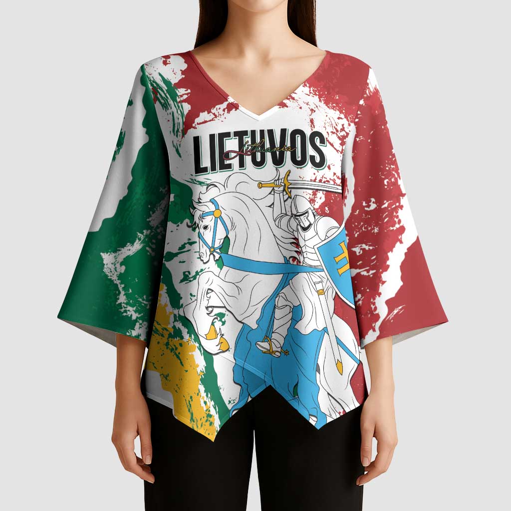 Lithuania Personalized Kimono Sleeve Blouse Lietuvos Artsy Vytis