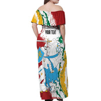 Lithuania Personalized Off Shoulder Maxi Dress Lietuvos Artsy Vytis