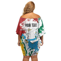 Lithuania Personalized Off Shoulder Short Dress Lietuvos Artsy Vytis