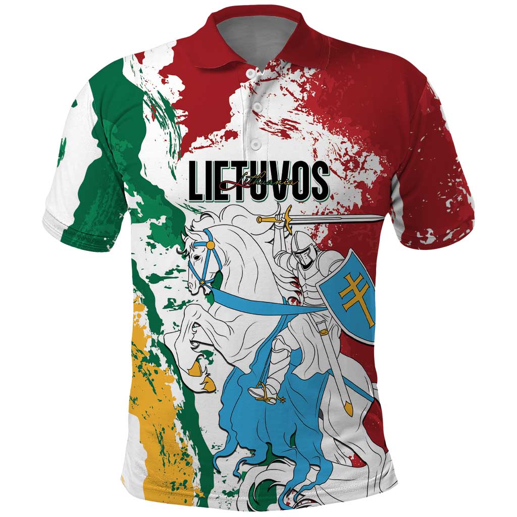 Lithuania Personalized Polo Shirt Lietuvos Artsy Vytis