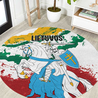 Lithuania Round Carpet Lietuvos Artsy Vytis