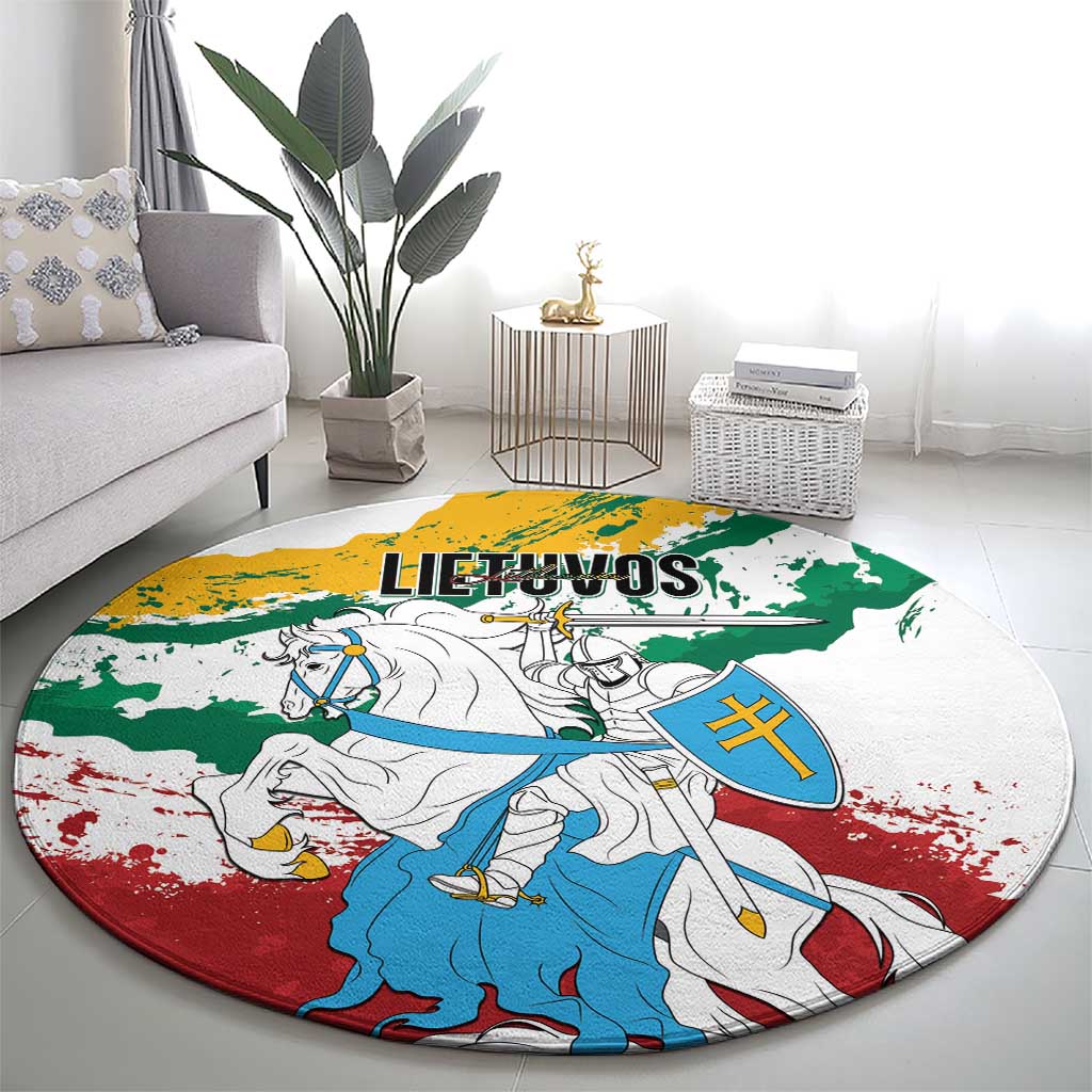 Lithuania Round Carpet Lietuvos Artsy Vytis