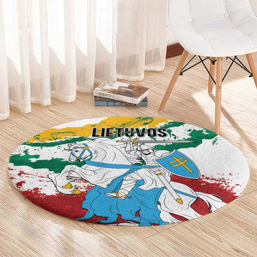Lithuania Round Carpet Lietuvos Artsy Vytis