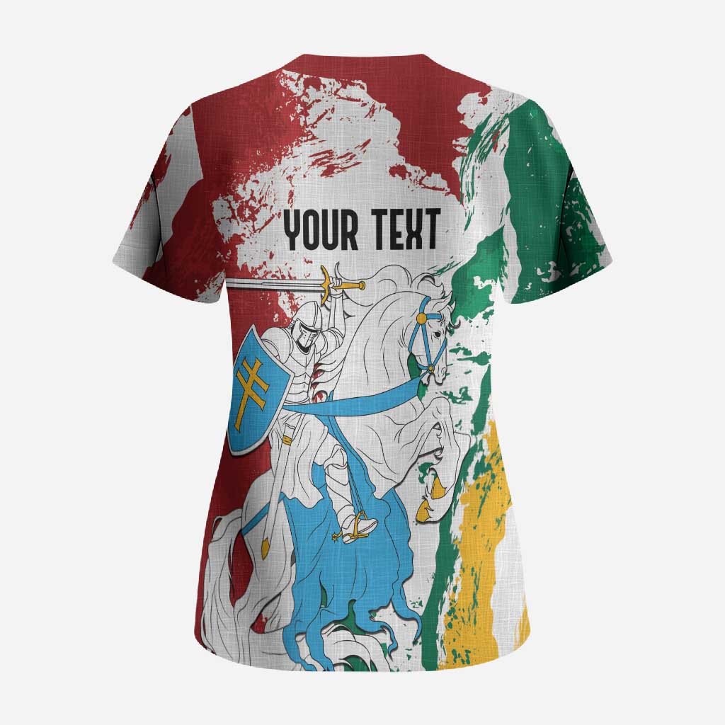 Lithuania Personalized Scrub Top Lietuvos Artsy Vytis