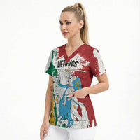 Lithuania Personalized Scrub Top Lietuvos Artsy Vytis