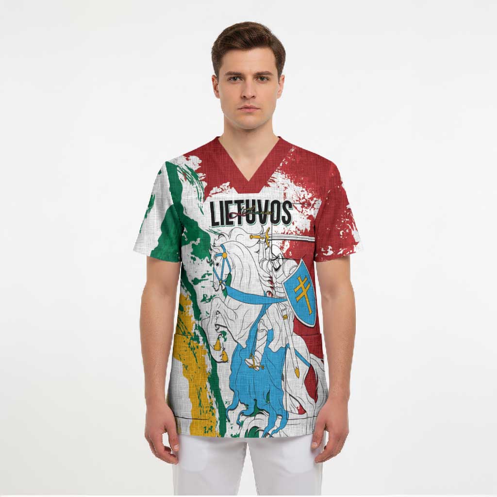 Lithuania Personalized Scrub Top Lietuvos Artsy Vytis