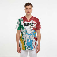 Lithuania Personalized Scrub Top Lietuvos Artsy Vytis