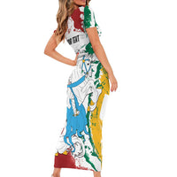 Lithuania Personalized Short Sleeve Bodycon Dress Lietuvos Artsy Vytis