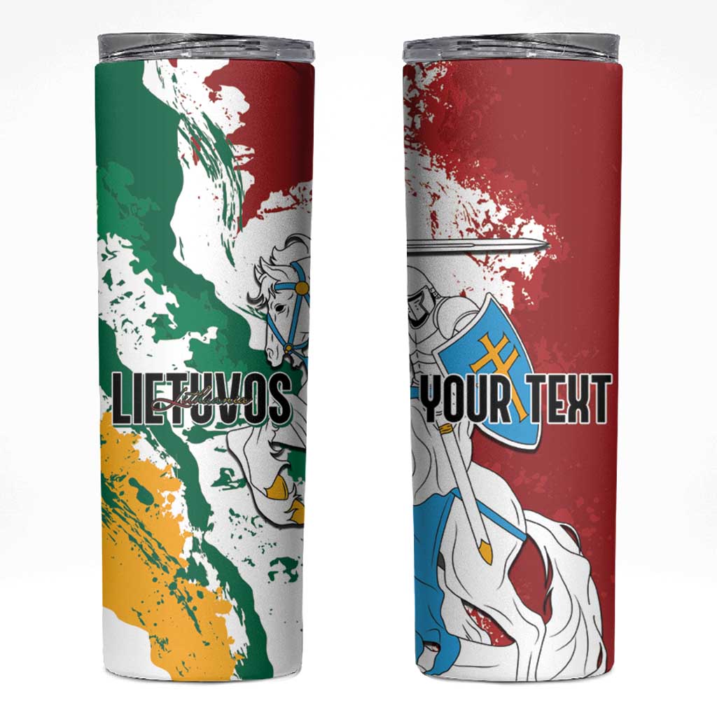 Lithuania Personalized Skinny Tumbler Lietuvos Artsy Vytis