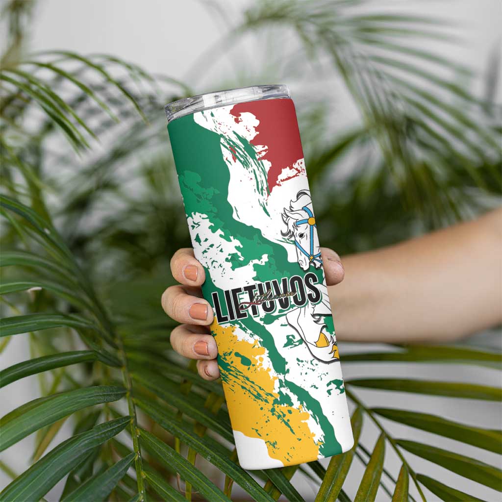 Lithuania Personalized Skinny Tumbler Lietuvos Artsy Vytis