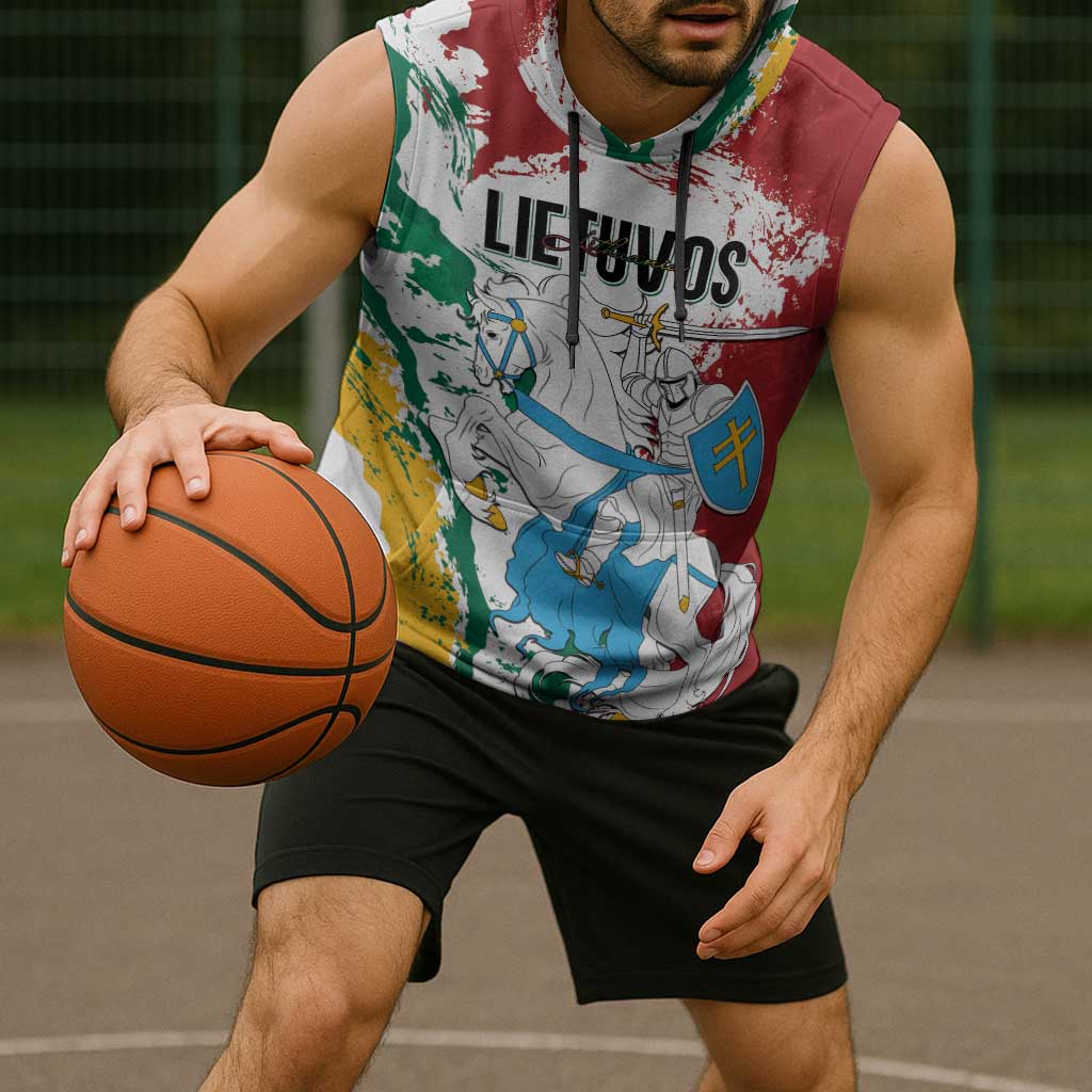 Lithuania Personalized Sleeveless Hoodie Lietuvos Artsy Vytis