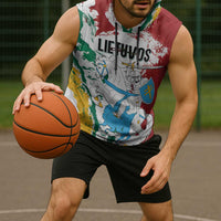 Lithuania Personalized Sleeveless Hoodie Lietuvos Artsy Vytis