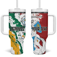 Lithuania Personalized Tumbler With Handle Lietuvos Artsy Vytis