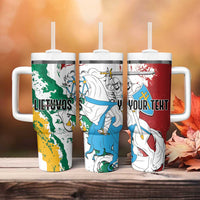 Lithuania Personalized Tumbler With Handle Lietuvos Artsy Vytis