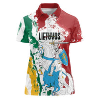Lithuania Personalized Women Polo Shirt Lietuvos Artsy Vytis
