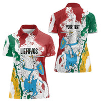 Lithuania Personalized Women Polo Shirt Lietuvos Artsy Vytis