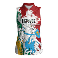 Lithuania Personalized Women Sleeveless Polo Shirt Lietuvos Artsy Vytis