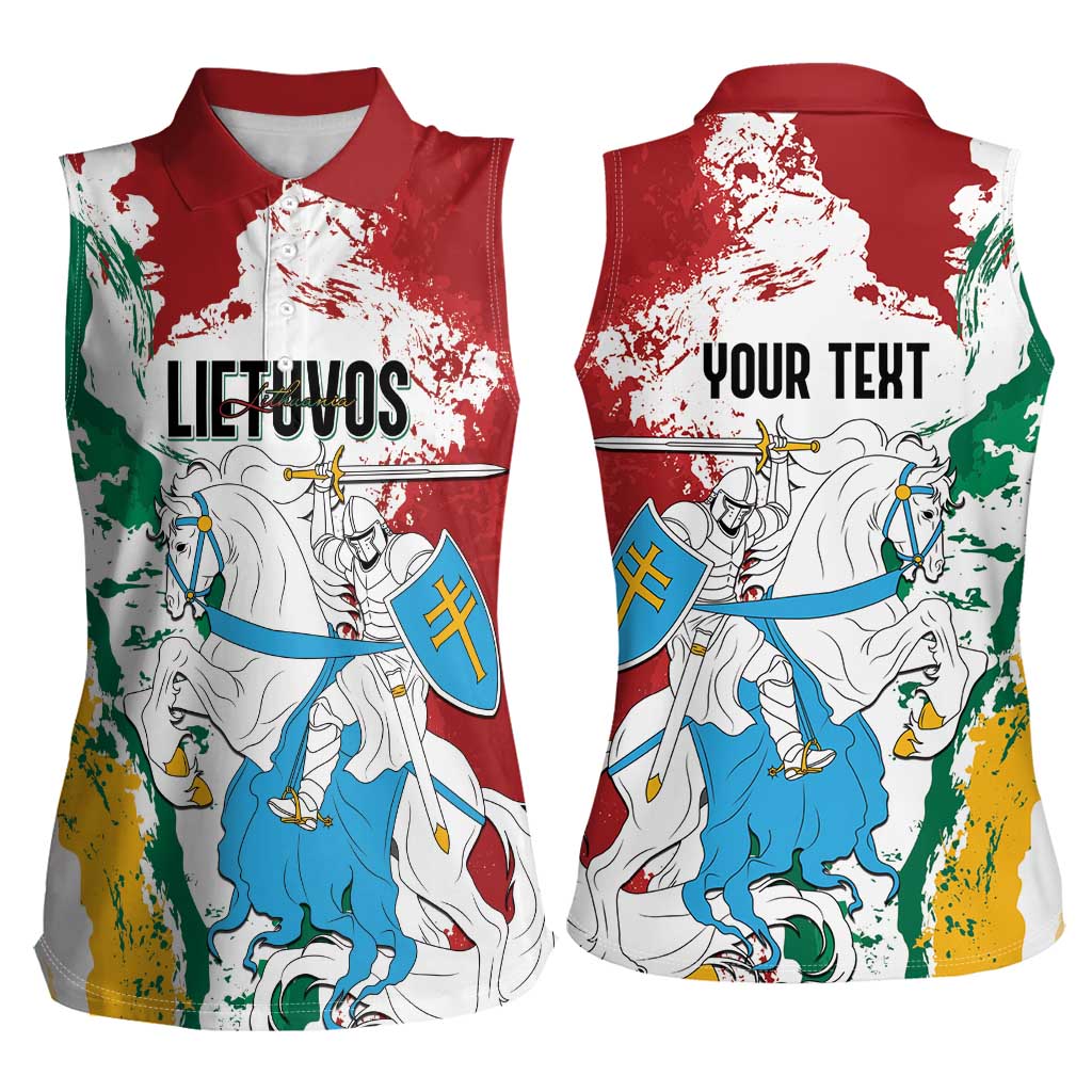 Lithuania Personalized Women Sleeveless Polo Shirt Lietuvos Artsy Vytis