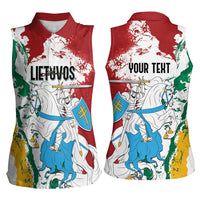 Lithuania Personalized Women Sleeveless Polo Shirt Lietuvos Artsy Vytis