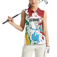 Lithuania Personalized Women Sleeveless Polo Shirt Lietuvos Artsy Vytis