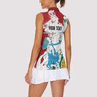 Lithuania Personalized Women Sleeveless Polo Shirt Lietuvos Artsy Vytis