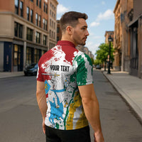 Lithuania Personalized Zipper Polo Shirt Lietuvos Artsy Vytis