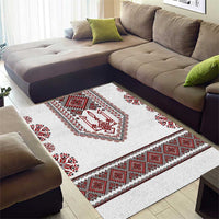 Ukraine Vyshyvanka Inspired Patterns Area Rug White