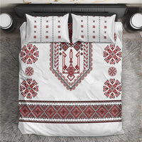 Ukraine Vyshyvanka Inspired Patterns Bedding Set White
