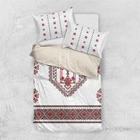 Ukraine Vyshyvanka Inspired Patterns Bedding Set White