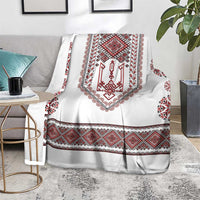 Ukraine Vyshyvanka Inspired Patterns Blanket White