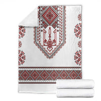 Ukraine Vyshyvanka Inspired Patterns Blanket White