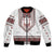 Ukraine Vyshyvanka Inspired Patterns Bomber Jacket White