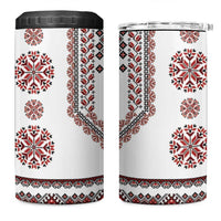 Ukraine Vyshyvanka Inspired Patterns 4 in 1 Can Cooler Tumbler White