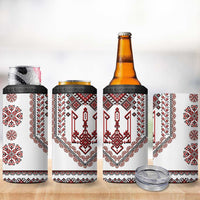 Ukraine Vyshyvanka Inspired Patterns 4 in 1 Can Cooler Tumbler White