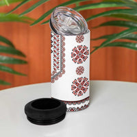 Ukraine Vyshyvanka Inspired Patterns 4 in 1 Can Cooler Tumbler White