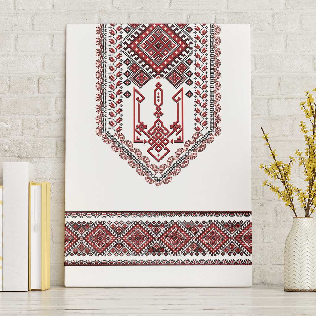 Ukraine Vyshyvanka Inspired Patterns Canvas Wall Art White