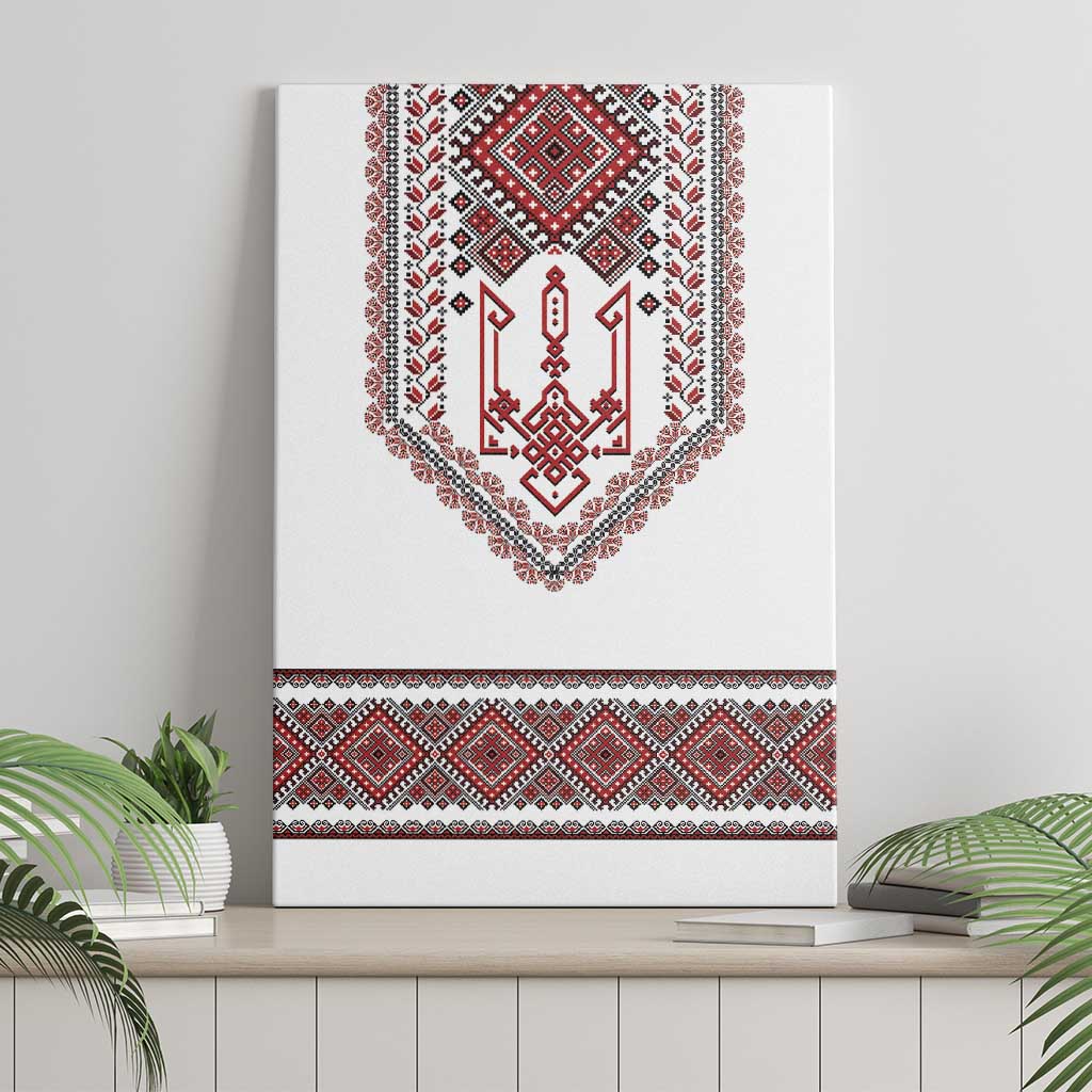 Ukraine Vyshyvanka Inspired Patterns Canvas Wall Art White
