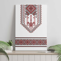 Ukraine Vyshyvanka Inspired Patterns Canvas Wall Art White