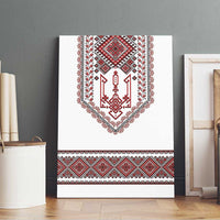 Ukraine Vyshyvanka Inspired Patterns Canvas Wall Art White