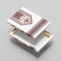 Ukraine Vyshyvanka Inspired Patterns Canvas Wall Art White