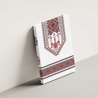 Ukraine Vyshyvanka Inspired Patterns Canvas Wall Art White